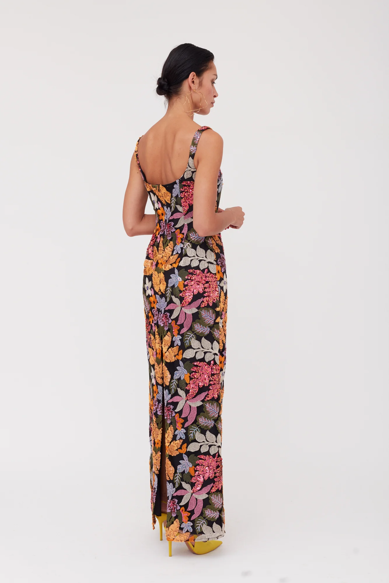 JANE Tulle Sequin Embroidered Blush&Apricot Maxi Evening Dress - Image 9