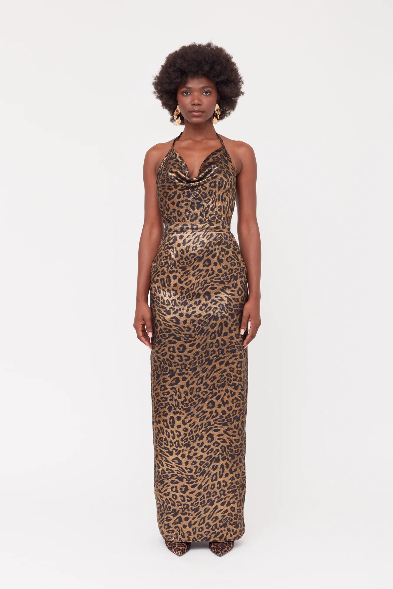 KALEA Animal Leopard Print Maxi Cowl Neck Dress - Image 6