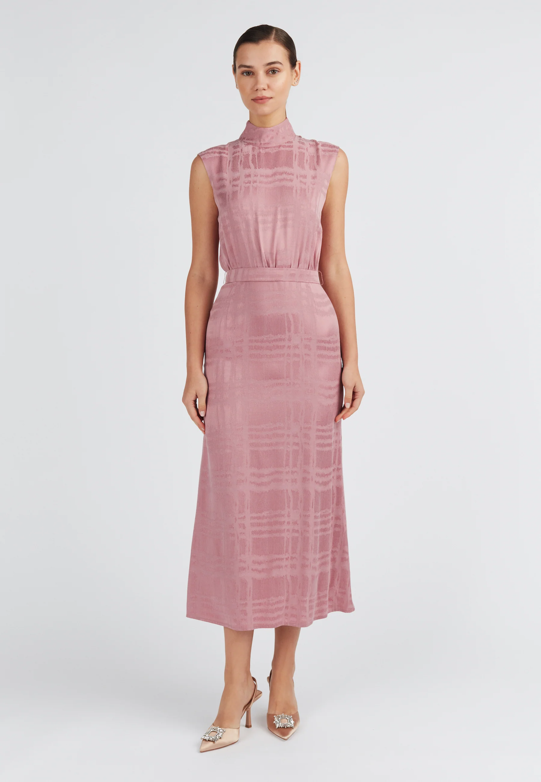 BLANCA lavender pink turtleneck midi dress - Image 10