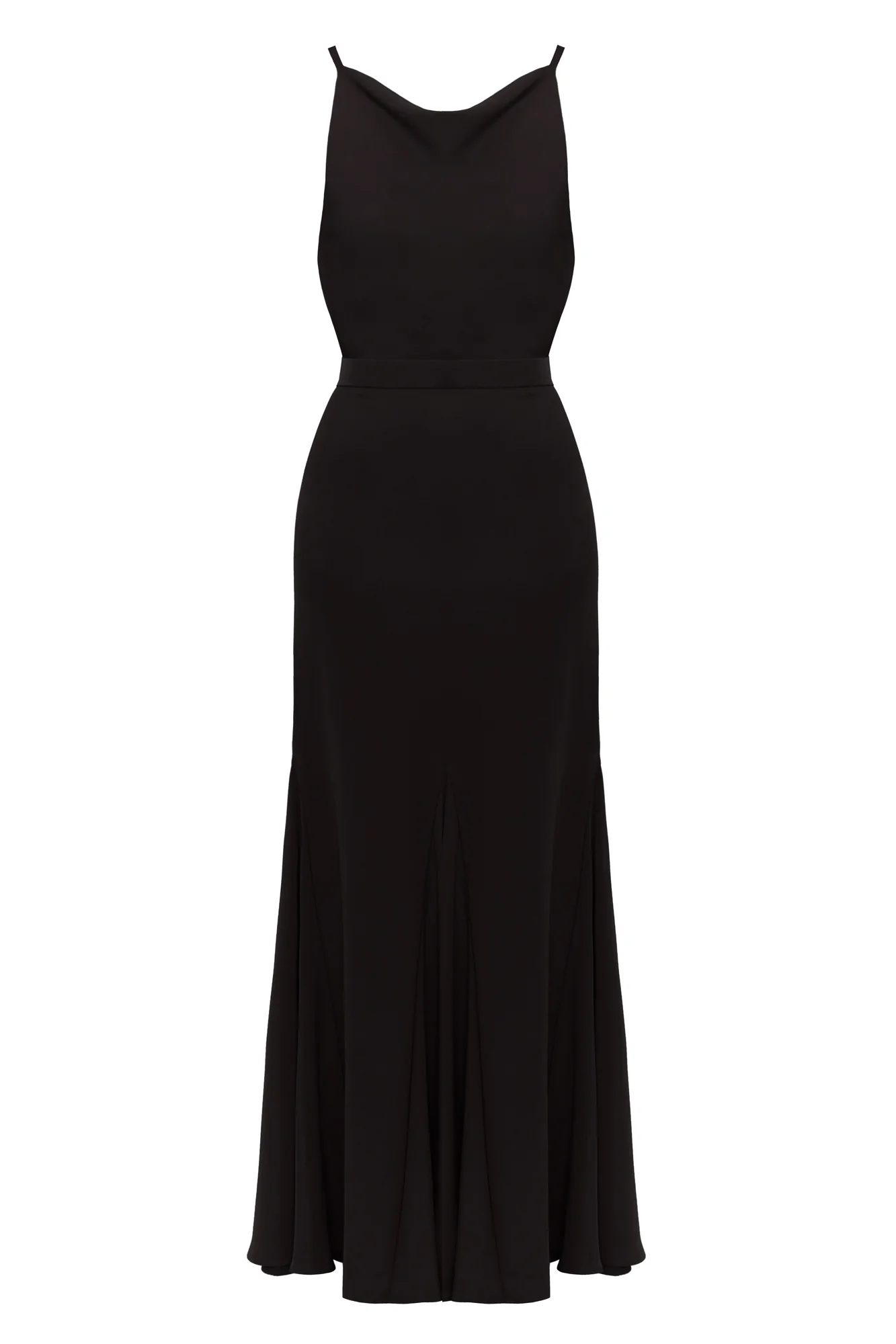LINEA black evening gown with flattering skirt - Image 5