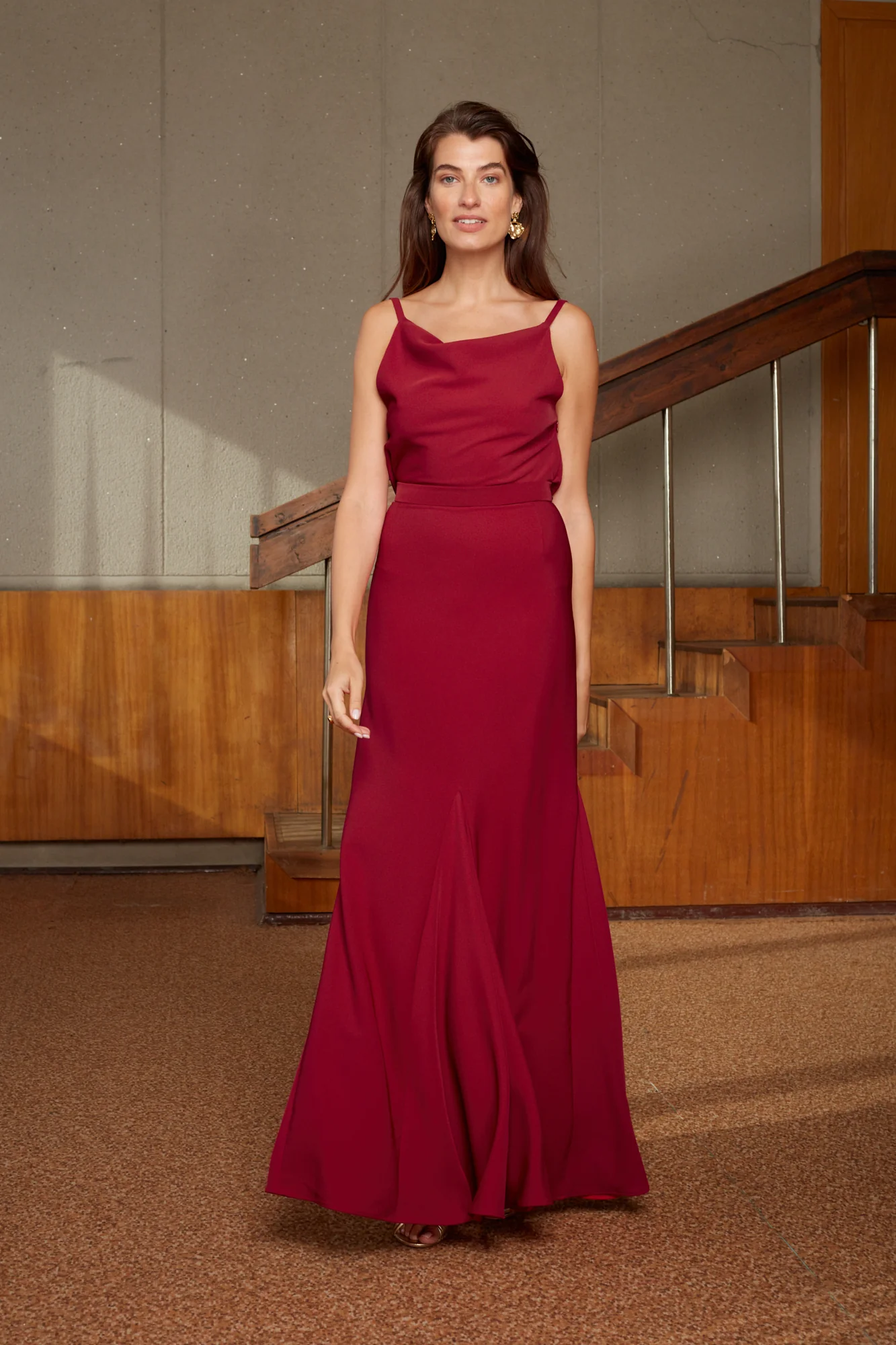 LINEA red evening gown with maxi skirt - Image 5