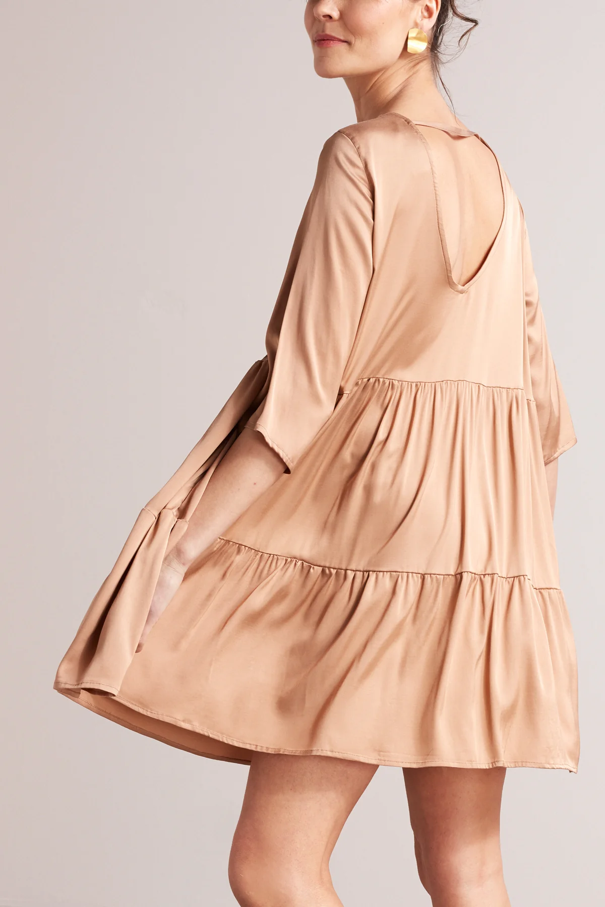 LOLITA baby doll mini dress in nude - Image 3