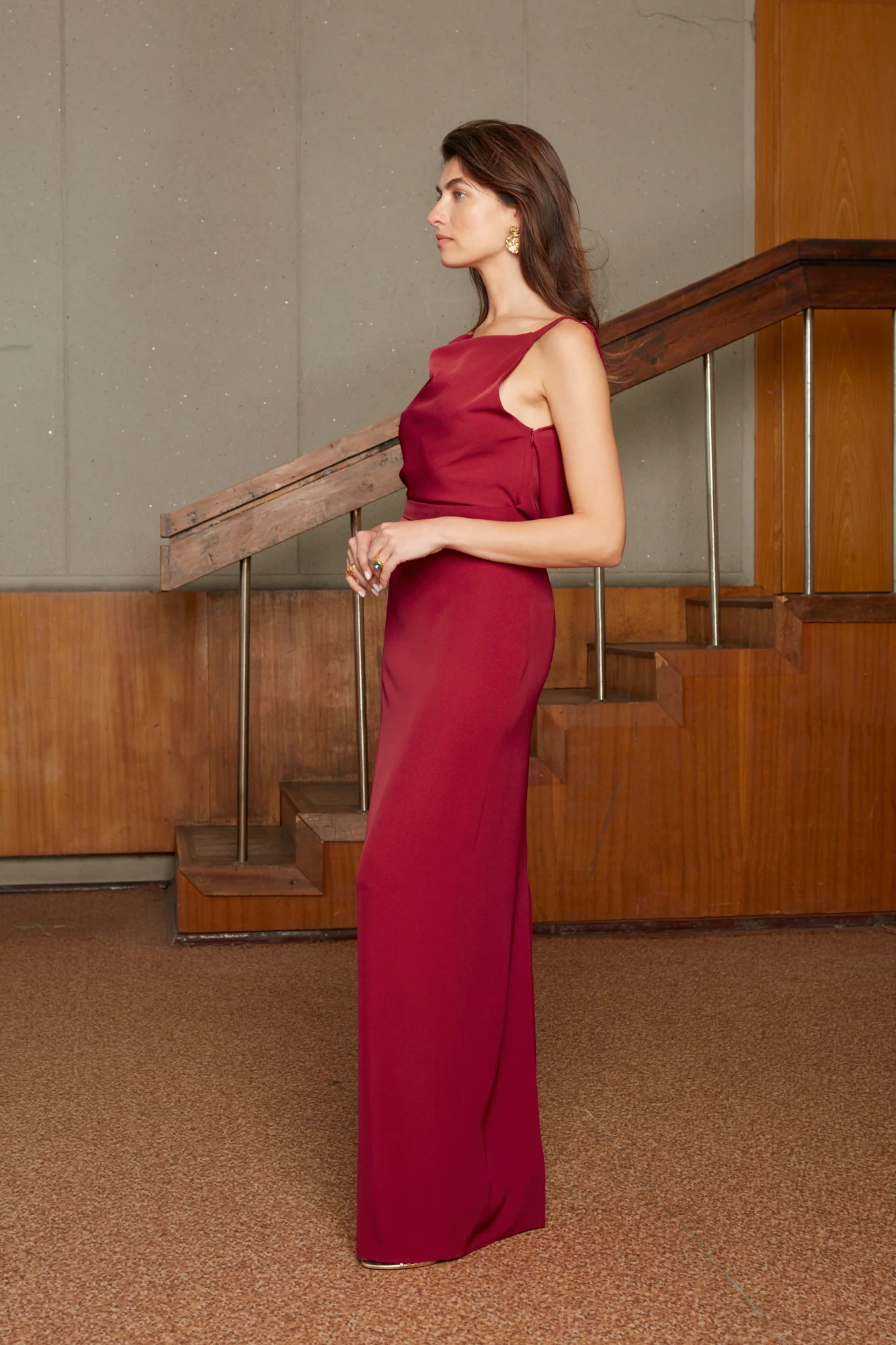 MANOA red cowl back evening dress - Image 5
