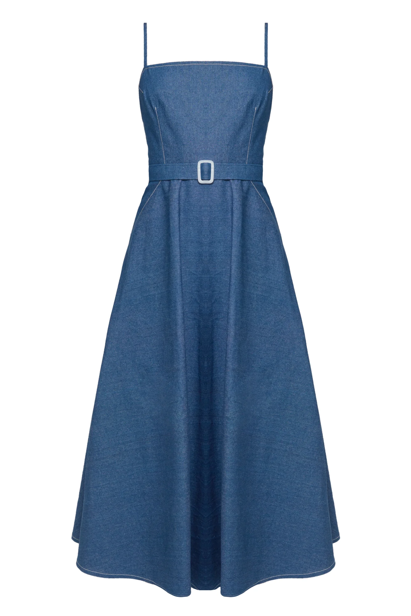 MATISSA blue denim dress with retro circle skirt - Image 8