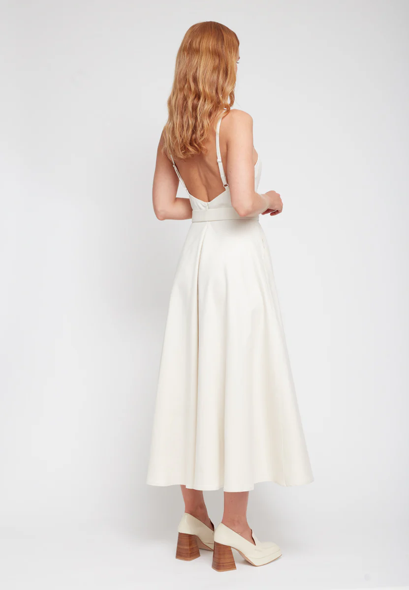 MATISSA off-white denim dress with retro skirt - Image 7