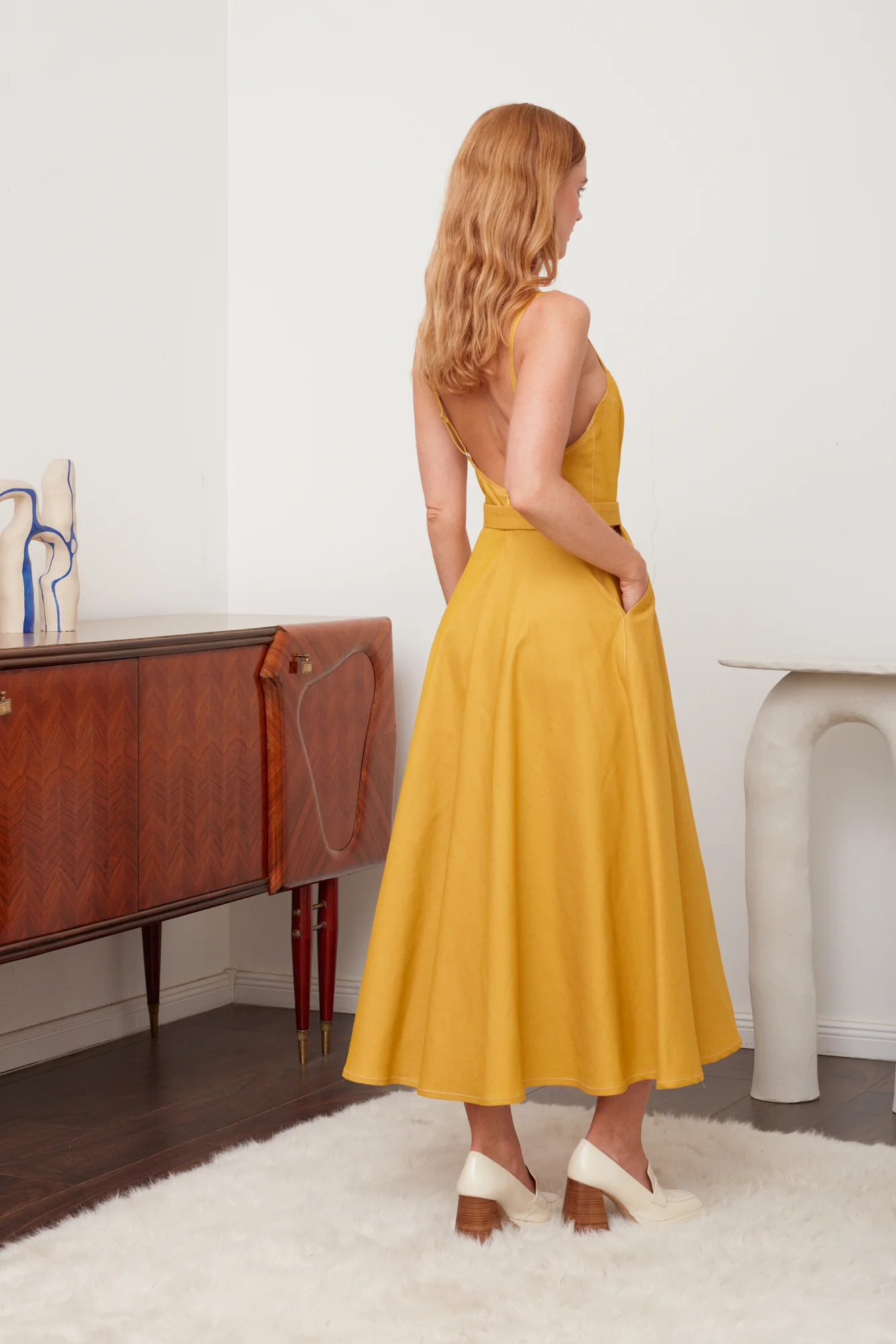 MATISSA yellow denim circle skirt dress - Image 6
