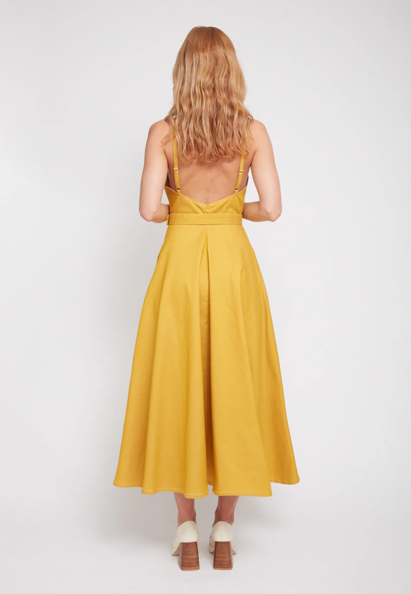 MATISSA yellow denim circle skirt dress - Image 9