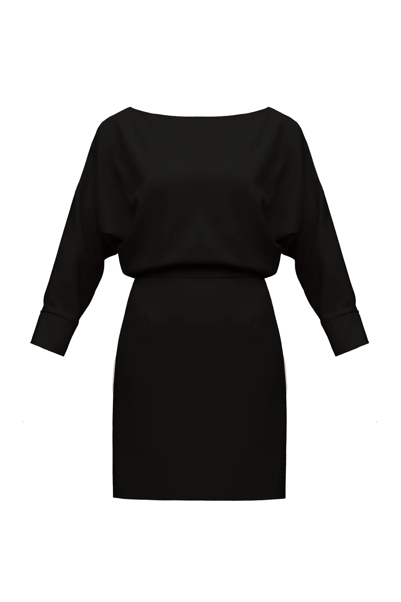 MINA black open shoulder mini dress - Image 9