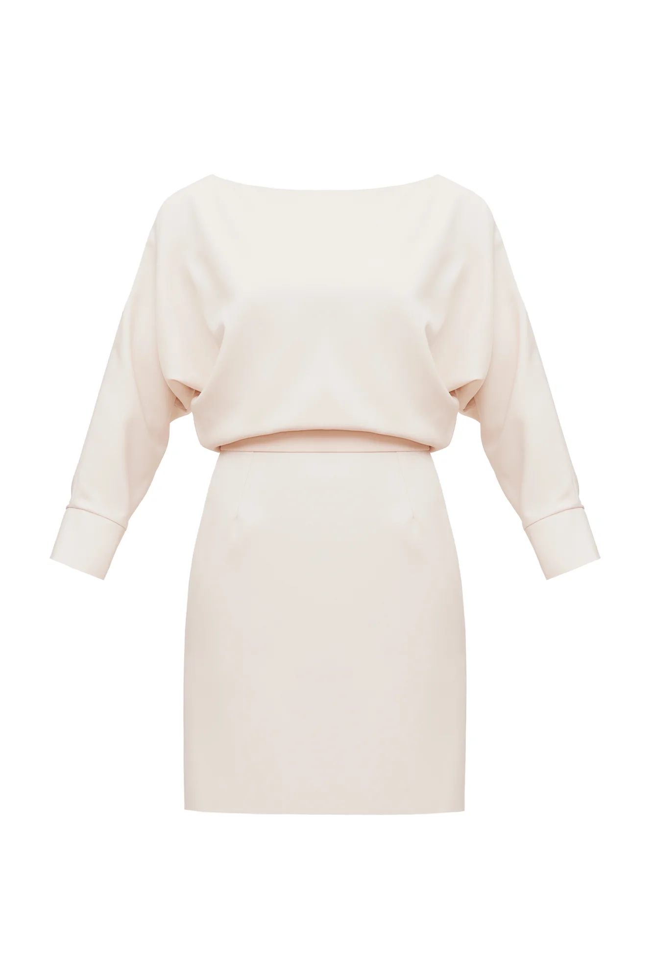 MINA cream off-the-shoulder short dress - Image 7