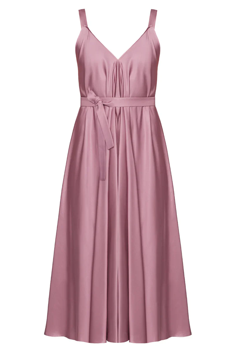 MONA fluttering midi dress in purple - Image 7