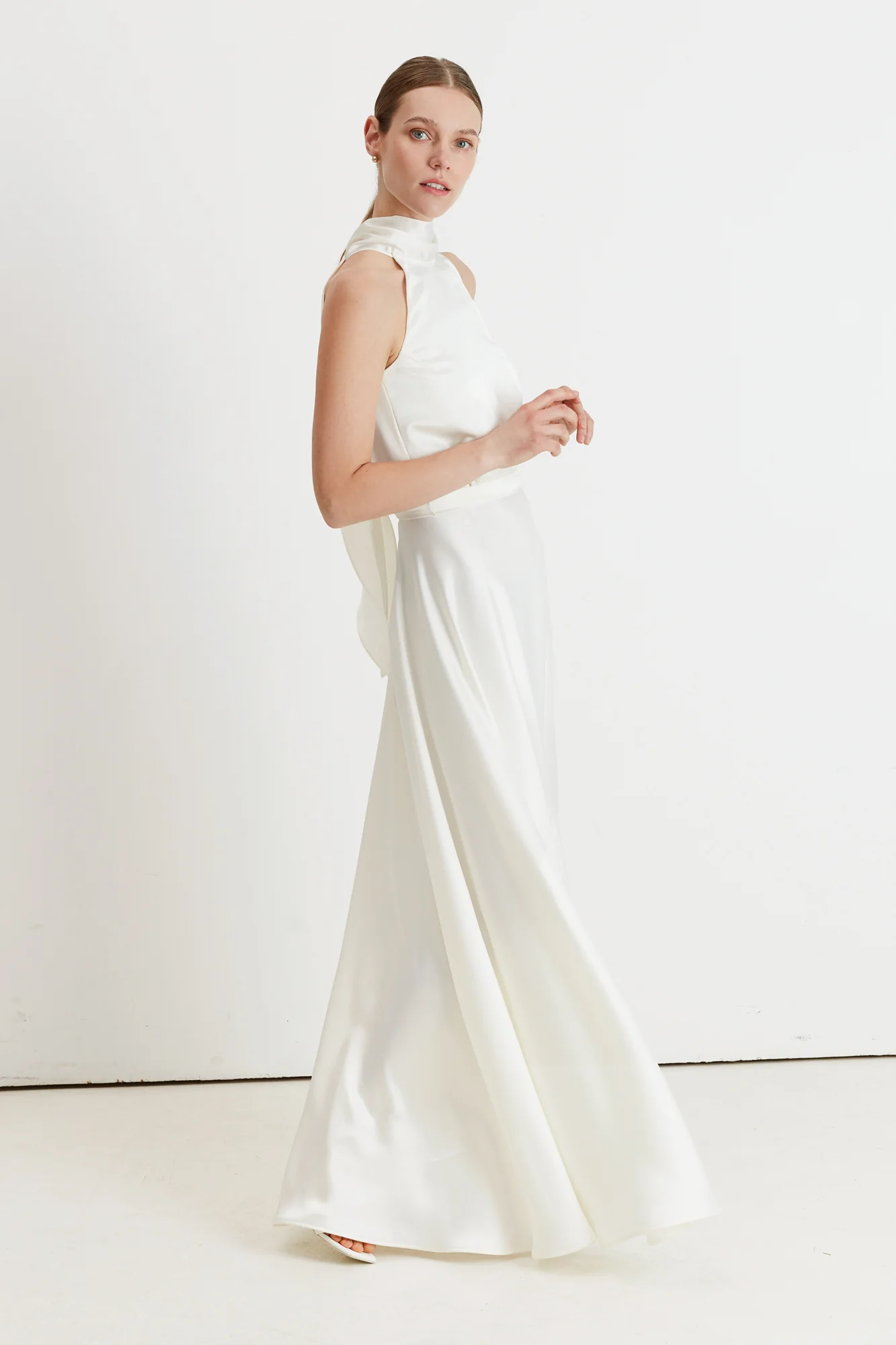 NOMA white halter neck maxi wedding dress - Image 5