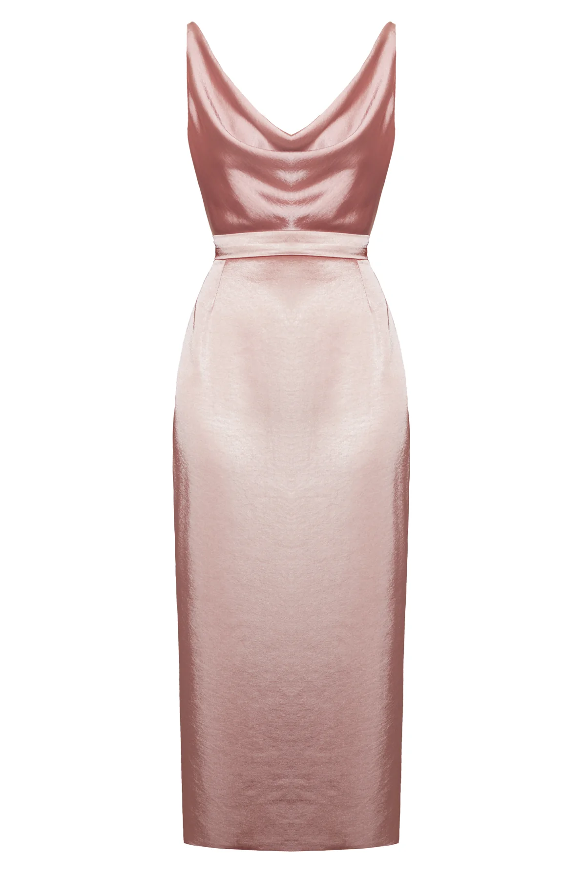 KAMEA nude satin backless midi dress - Image 4