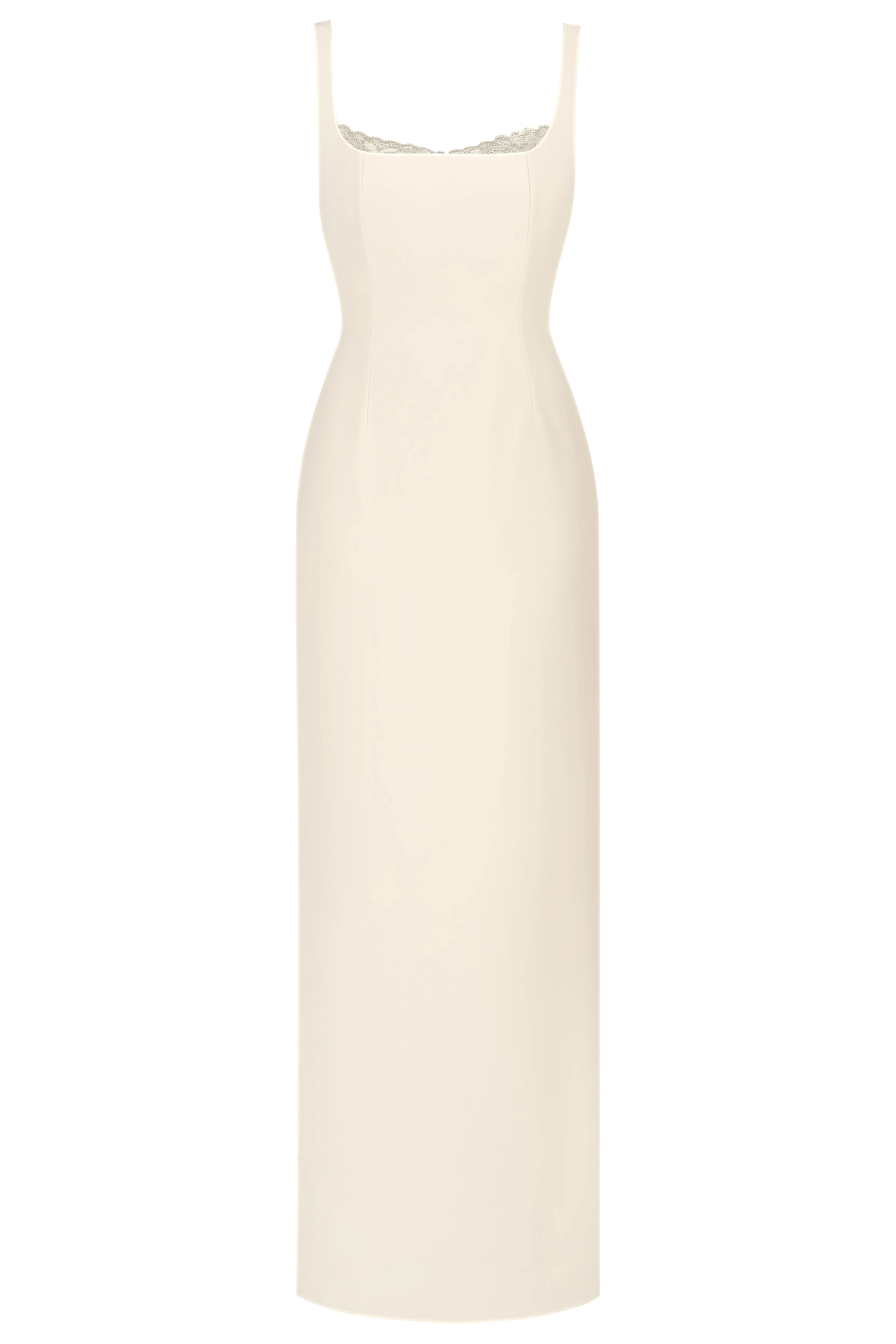 OCTAVIA Pastel Evening Maxi Dress with Lace-Trimmed Neckline - Image 6