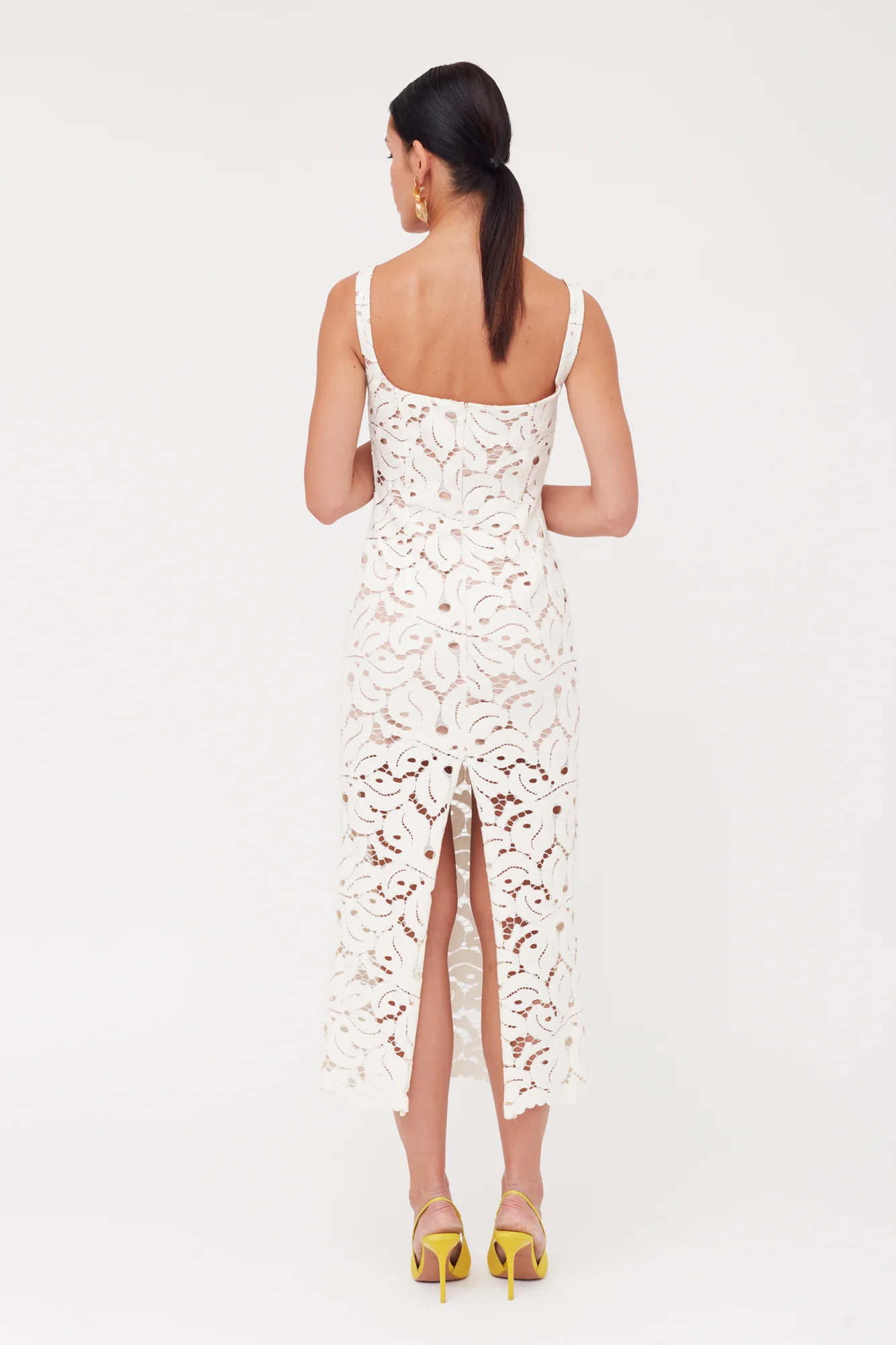 OTILIA White Lace The Square Scoop Neckline Wedding Dress - Image 3