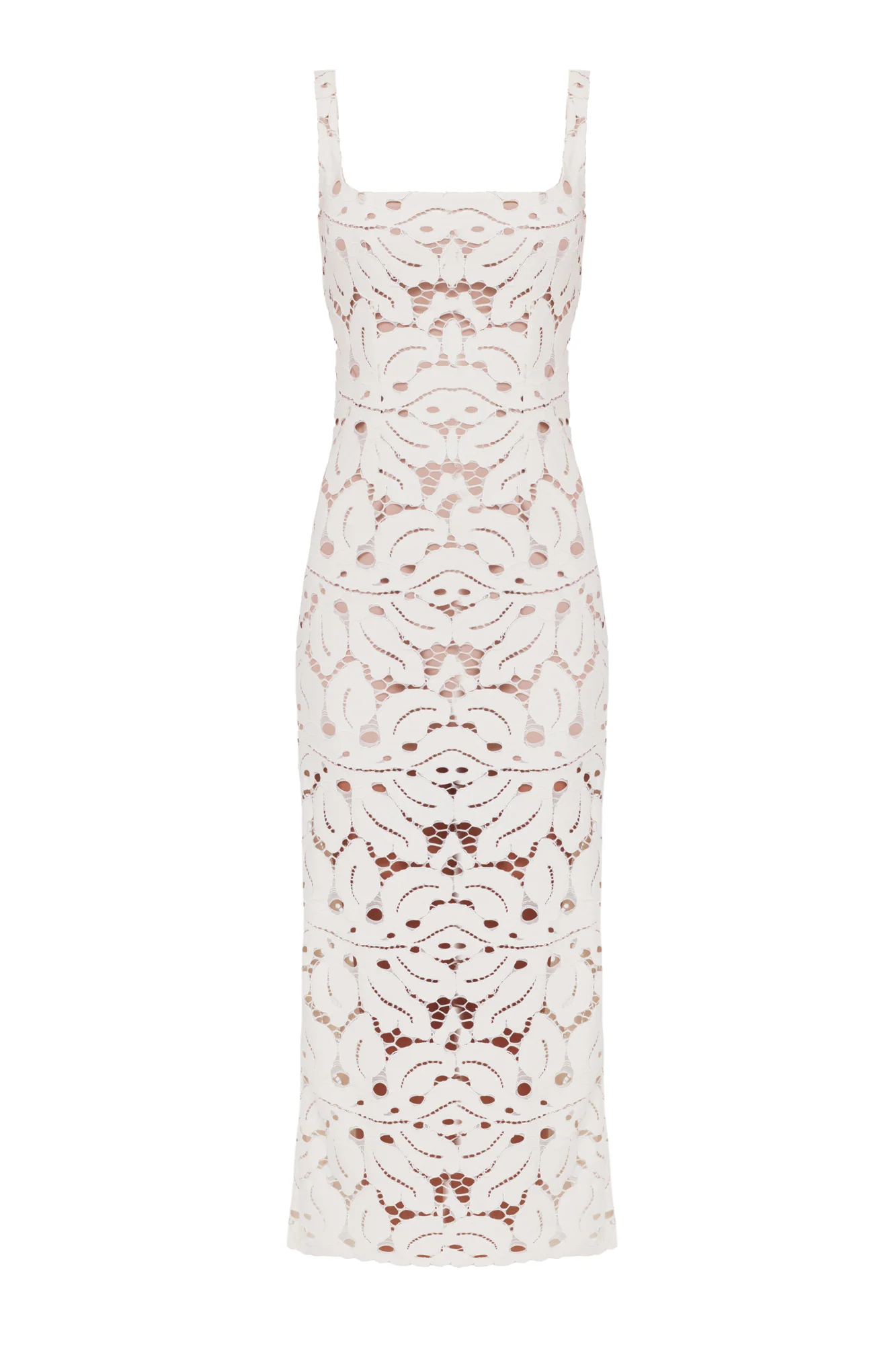 OTILIA White Lace The Square Scoop Neckline Wedding Dress - Image 5