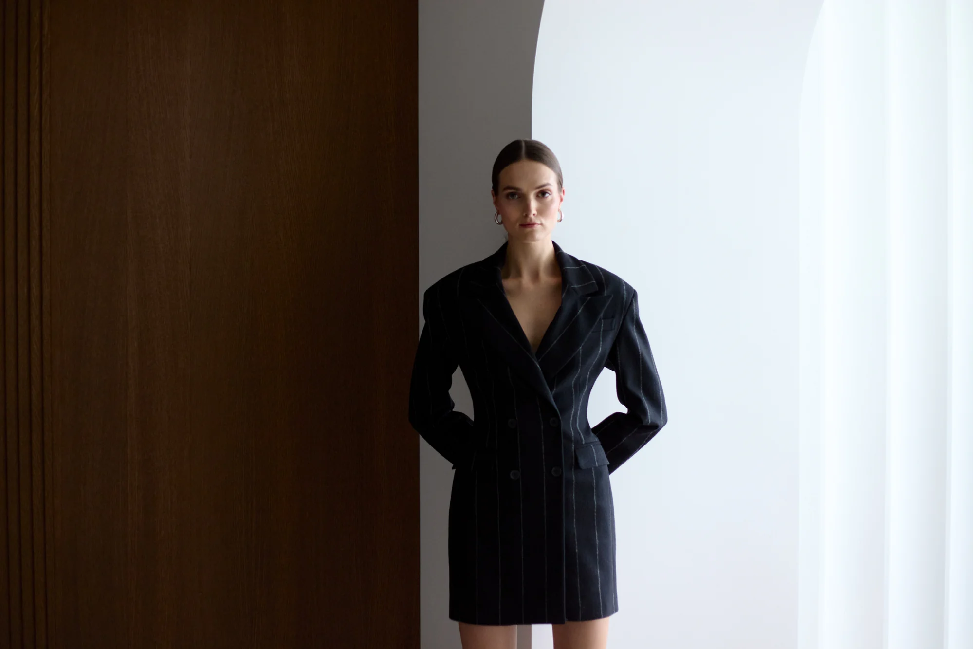 PETRA Black Midi Blazer Dress - Image 7
