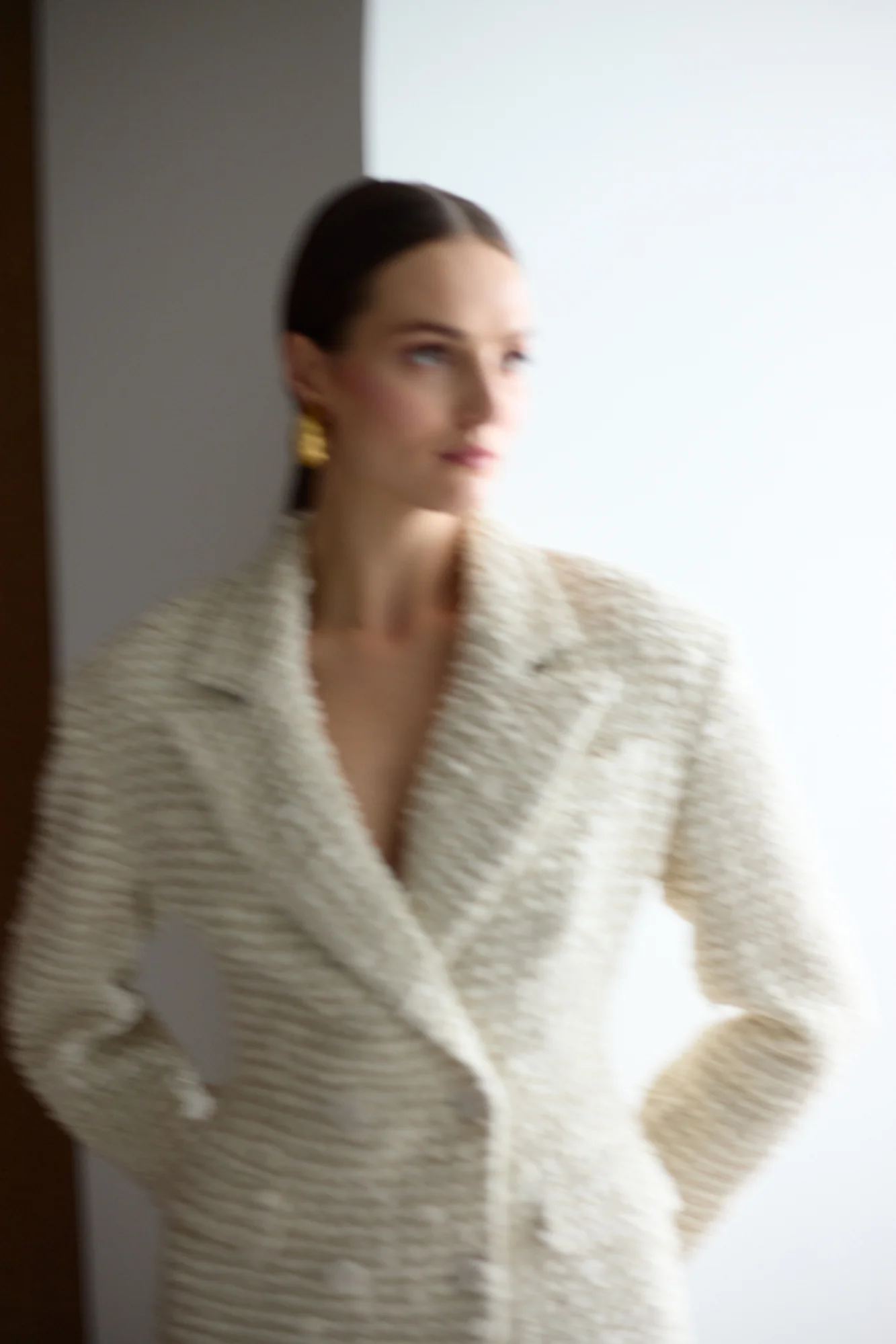 PETRA Creamy Tweed Mini Blazer Dress - Image 4
