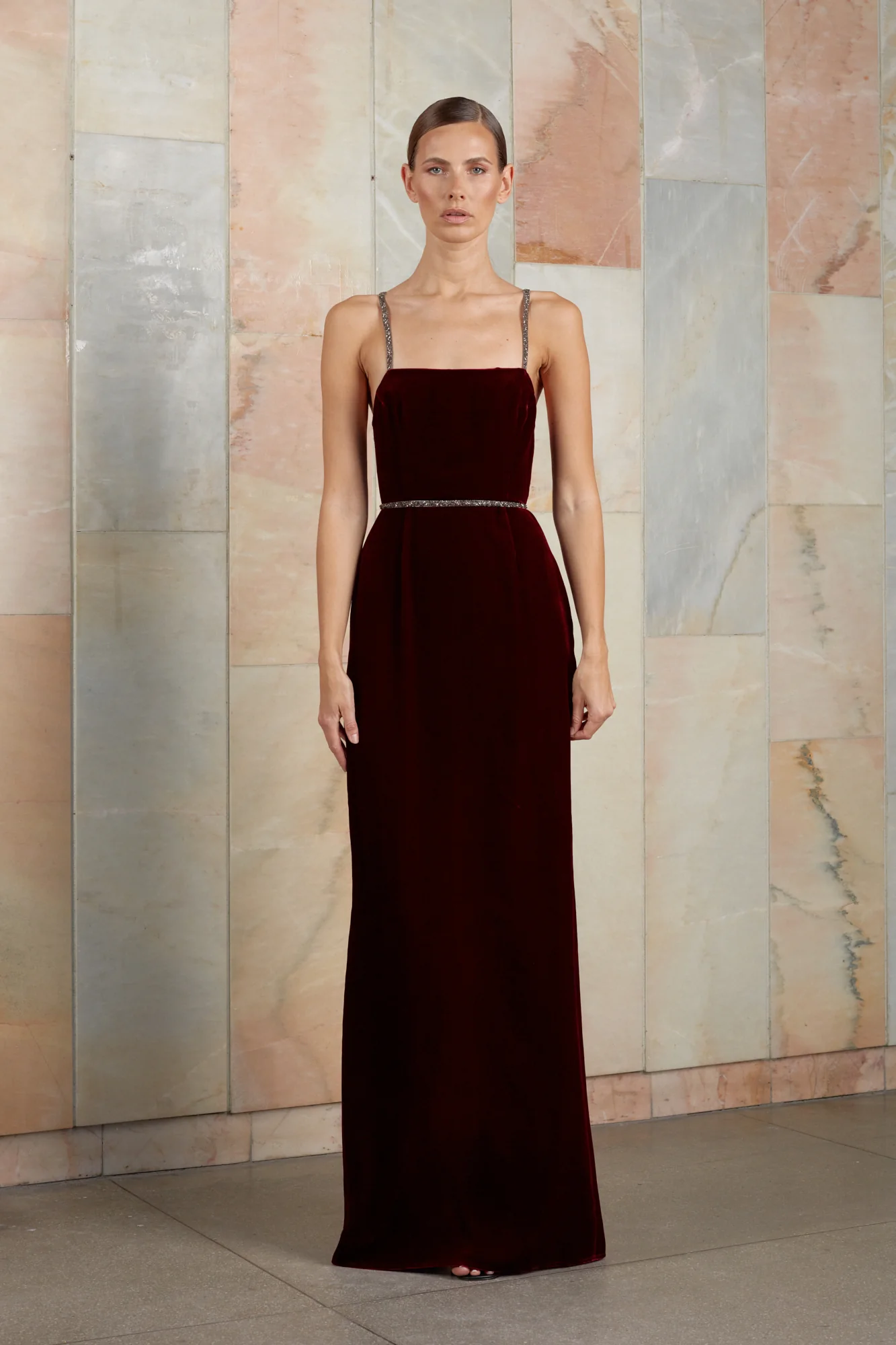 ENIGMA red wine evening maxi dress - Image 4