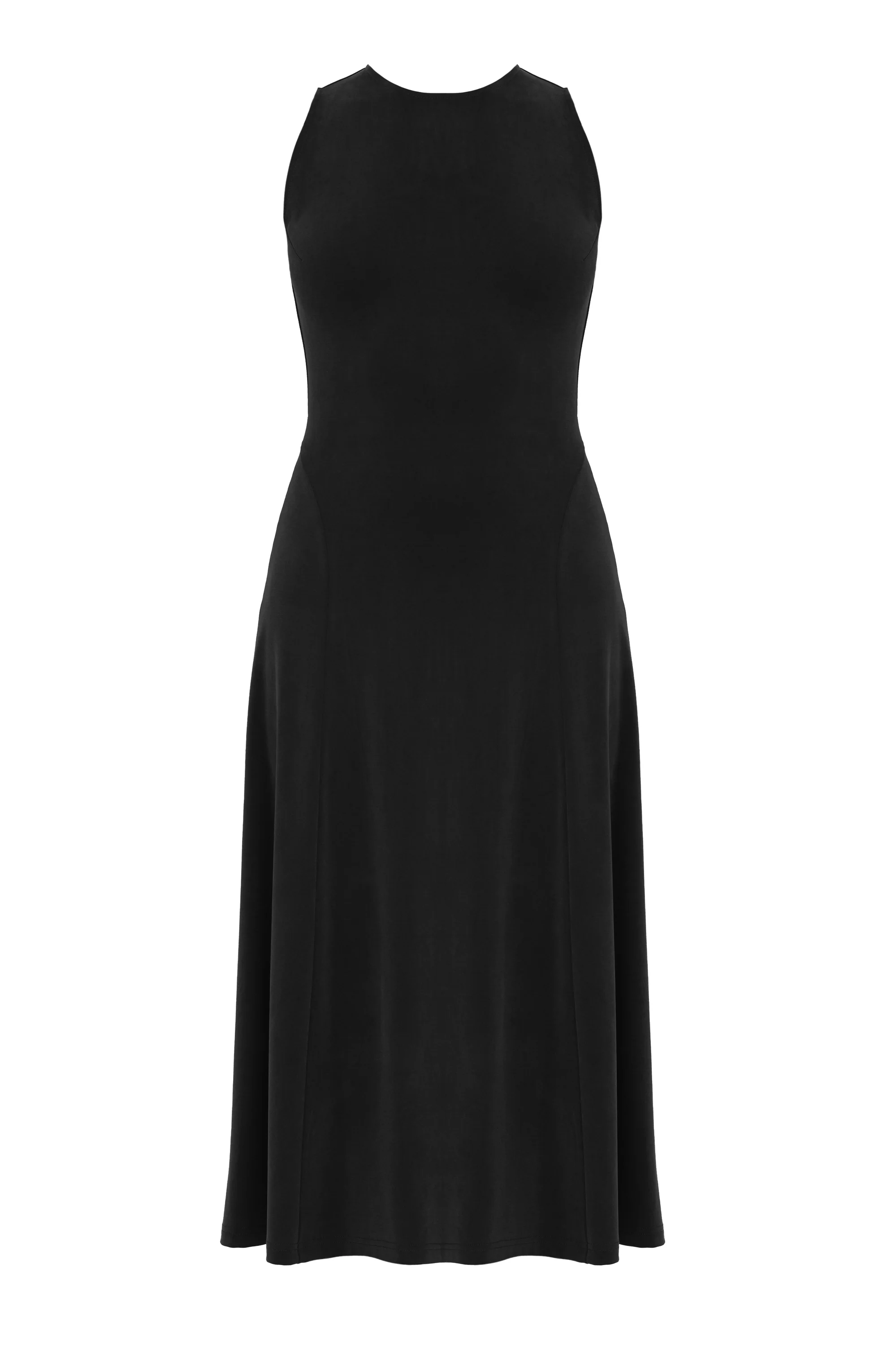 SEBA Black Bodycon Midi Dress with Flared Skirt - Image 4