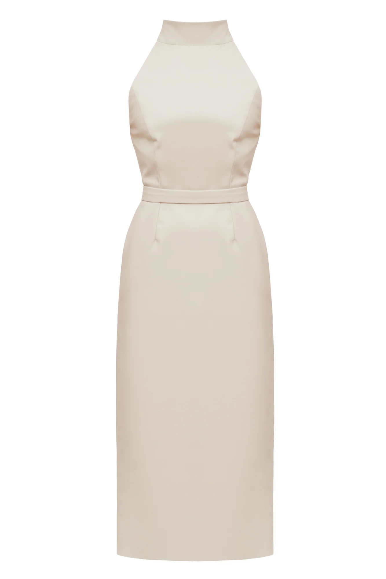 SENSA light grey soft vegan leather midi dress - Image 5