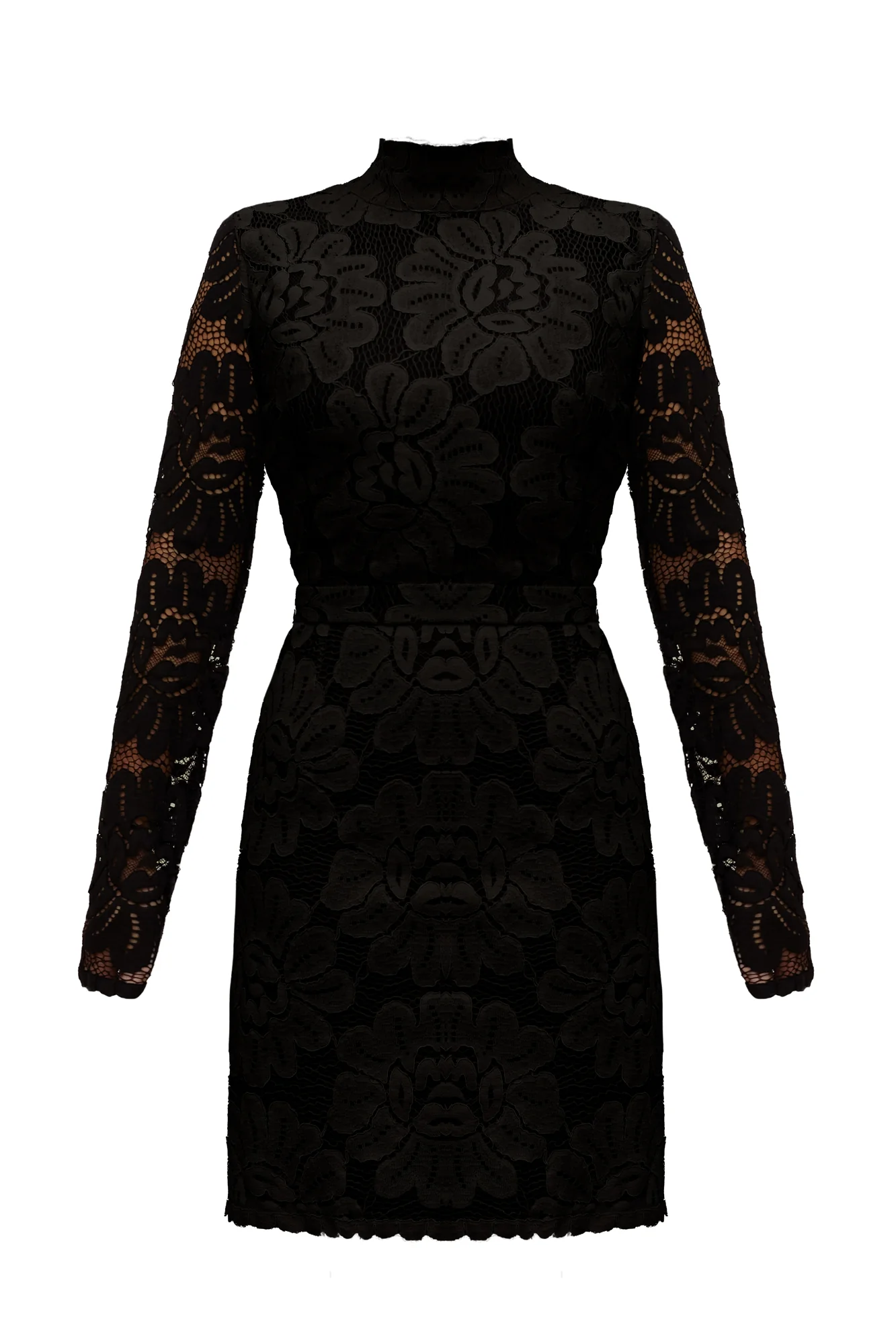SERIN mini dress from black floral lace - Image 6