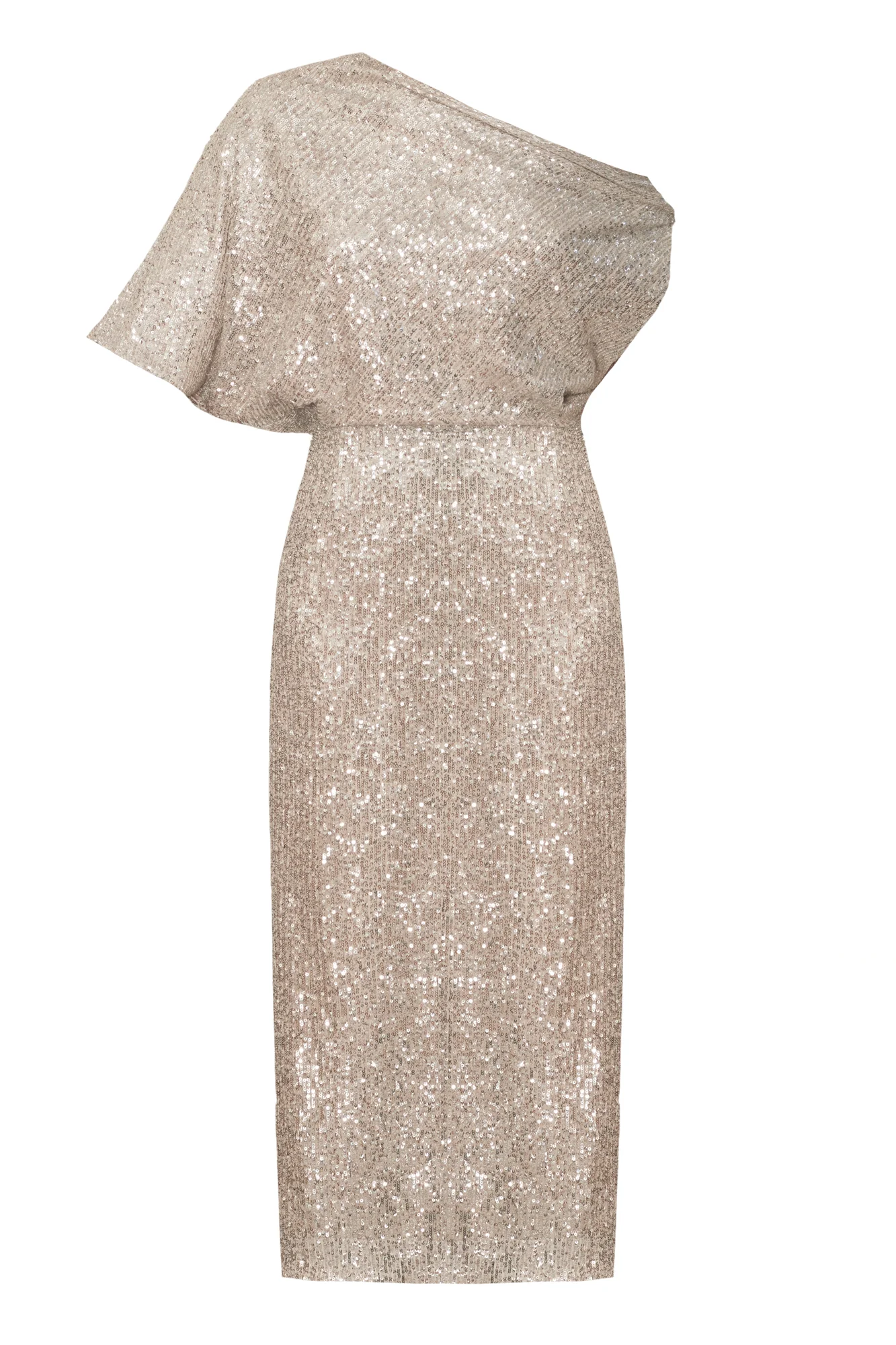 MARGO silver sequin asymmetric midi dress - Image 13