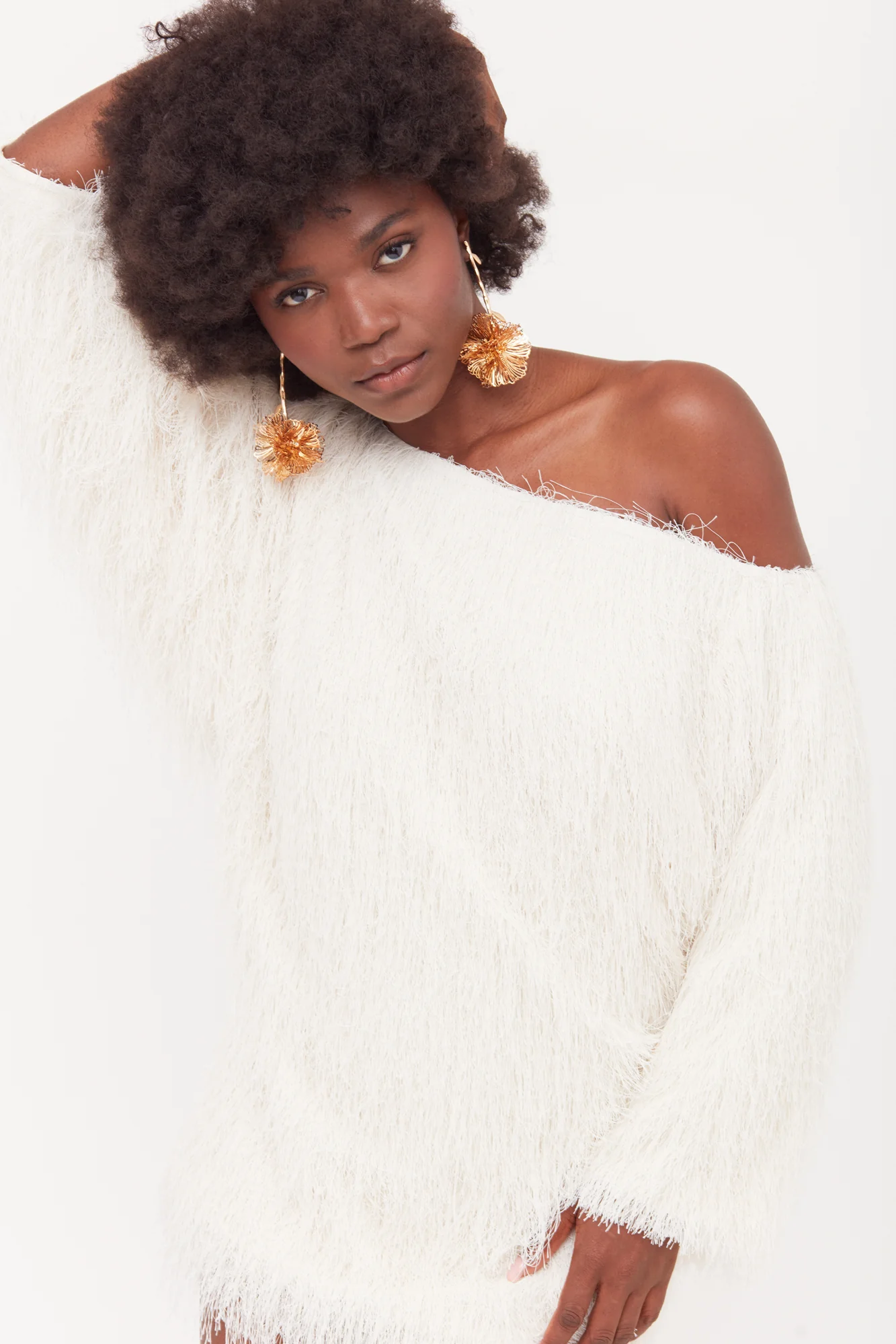 TALISA White Tassel Mini Dress - Image 2