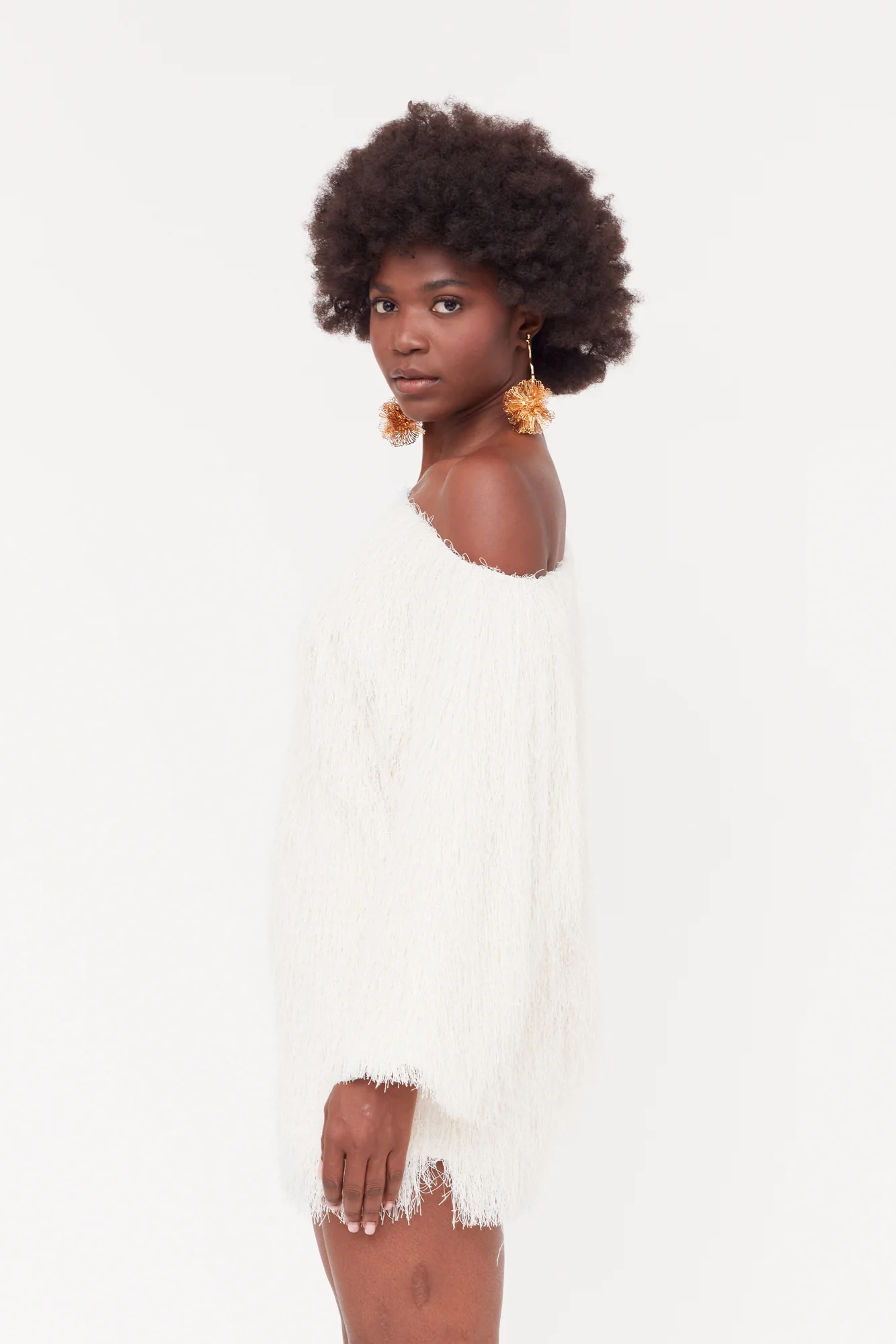 TALISA White Tassel Mini Dress - Image 3