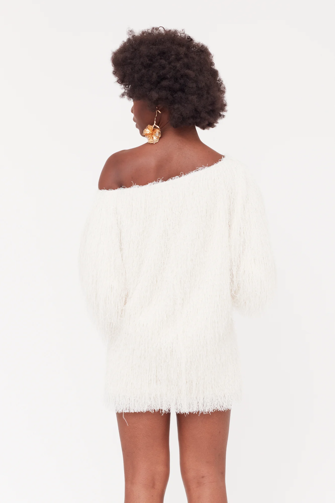 TALISA White Tassel Mini Dress - Image 4