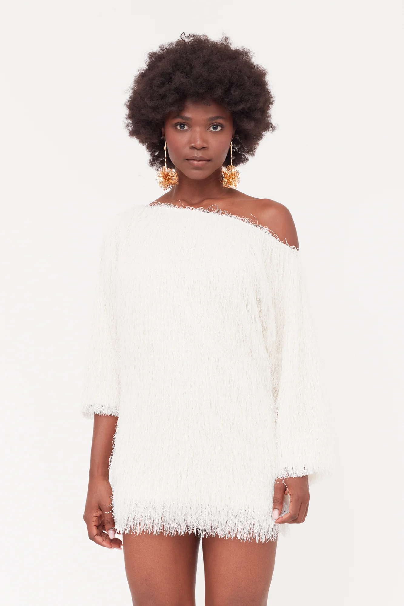 TALISA White Tassel Mini Dress - Image 5