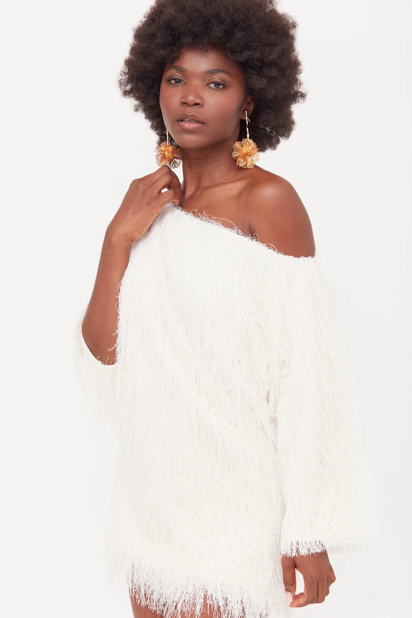 TALISA White Tassel Mini Dress - Image 6