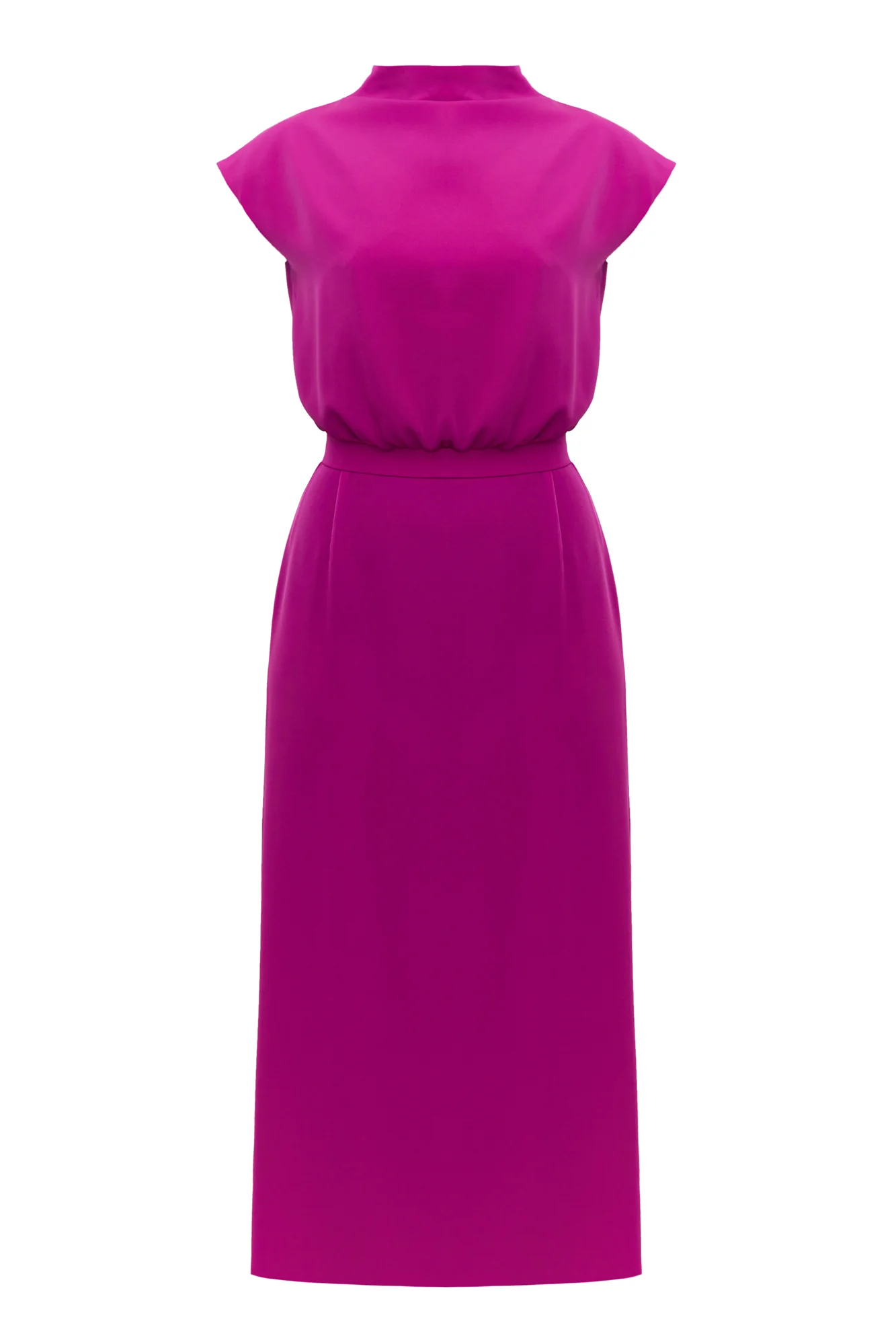 TESSA magenta pink short kimono sleeves midi cocktail dress - Image 6
