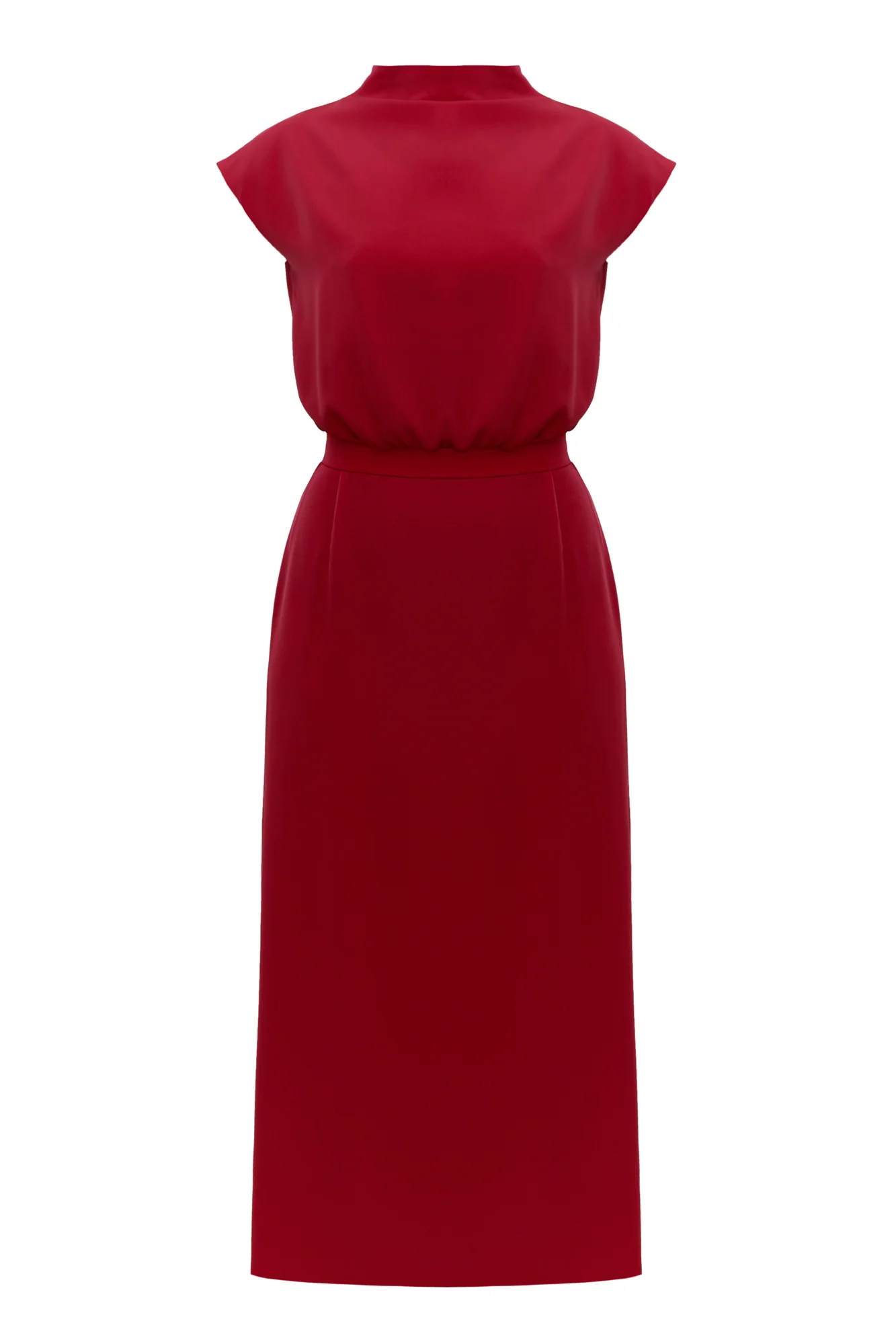 TESSA red short kimono sleeves midi dress - Image 7