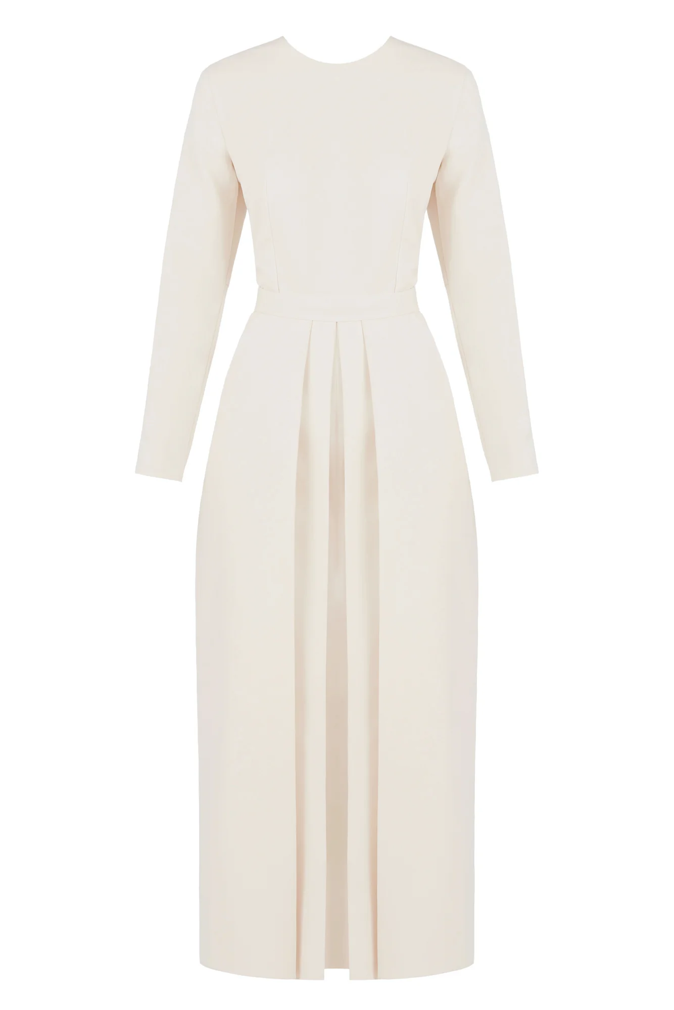 TILDA pastel cream classic pleated midi dress - Image 5