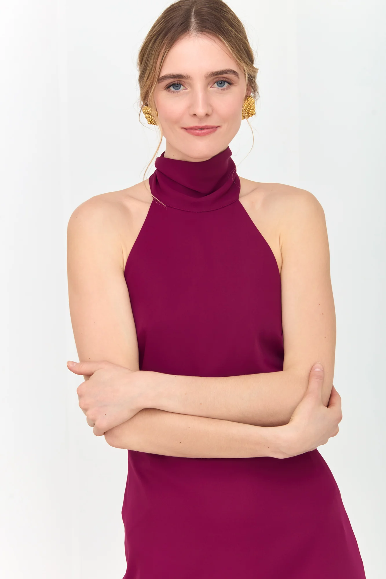 VALERIE Magenta Pink Open-Back Maxi Dress - Image 5