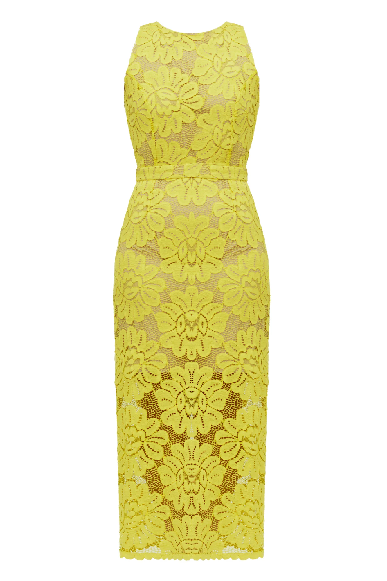 YEMA lime green lace midi dress with naked back - Image 10